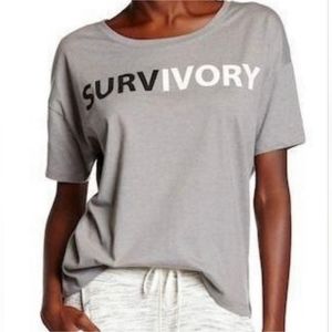 Threads 4 Thought Survivory Graphic Rafiki Tee Shirt Size M Grey